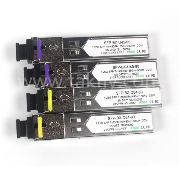 1.25G SFP BIDI Tx1490/Rx1550nm 80KM SMF DDM LC CISCO JUNIPER HUAWEI MODULE de transmetteur optique SFP compatible