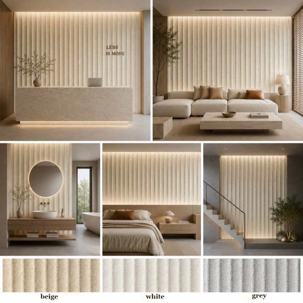 Water Ripple Soft Stone MCM Flexible Wall Panel 3D Wave Texture Eco For Curved Wall