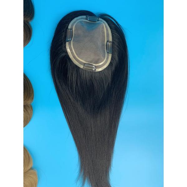 Mono topper silk topper Russian hair quality women topper for hair loss high density