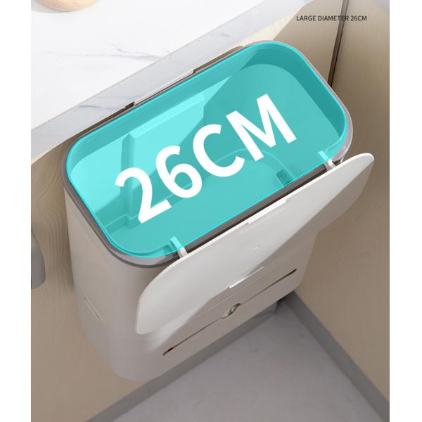 Rolling Cover Type Wall Mounted Storage Bucket Garbage Can Plastic Rubbish Waste Bin