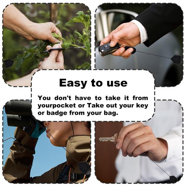 Deyi Badge Reel Fishing 2-Pack Locking Retractable Keychain Heavy Duty Badge Holder