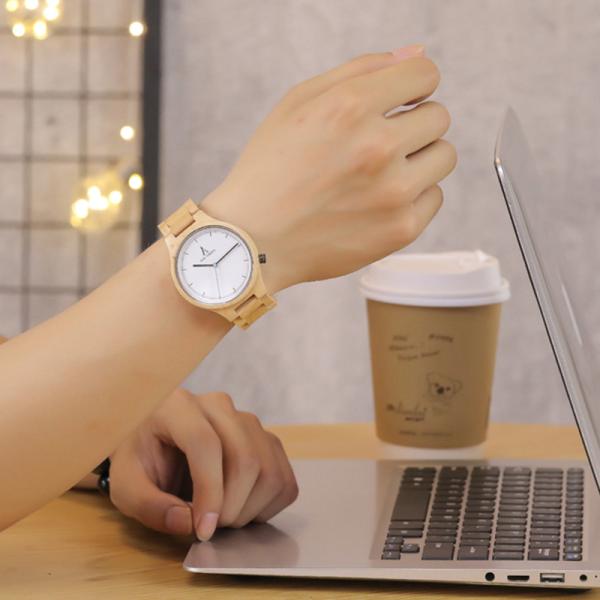 ALK Vision Wood watch male female couple watches maple wooden wrist watch for men women ladies Lovers Watch casual white