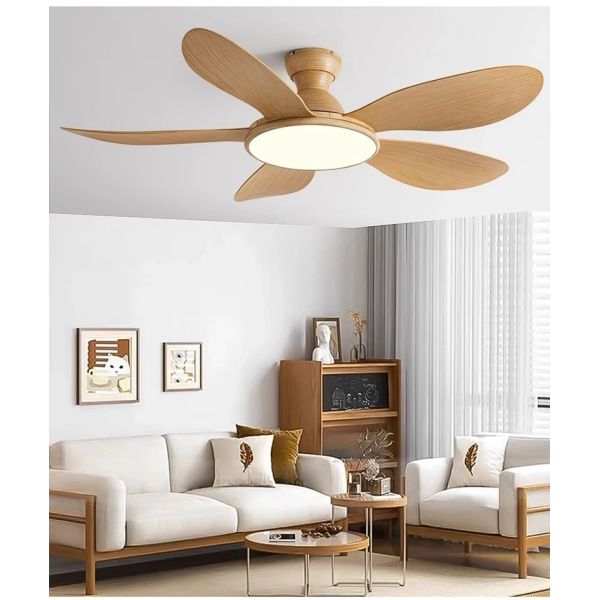 52inch Modern LED 60W Low Floor 35W Ceiling Fans With Remote Control wood Ceiling Fan With Light (WH-VLL-35)