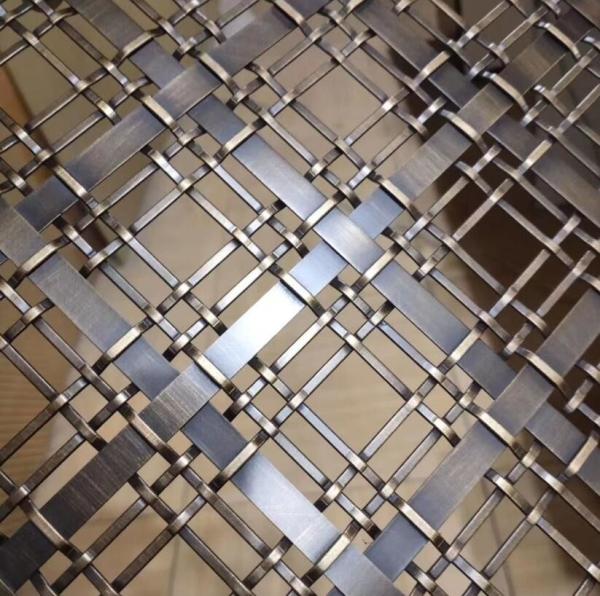 Architectural Flat Wire Mesh Crimped Woven Stainless Steel