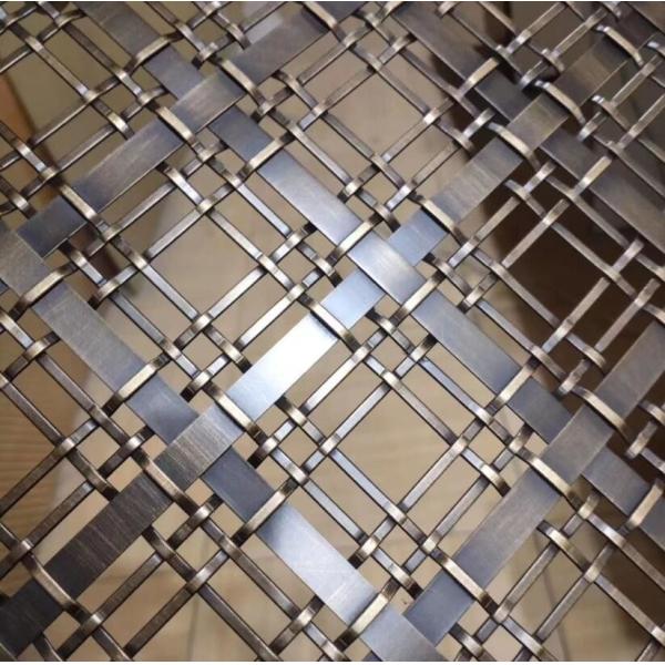 Customization Stainless Steel Flat Wire Woven Mesh Panel For Indoor Decoration