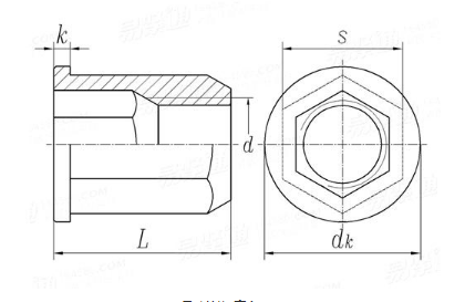 M10 Flat Head Hexagon Rivet Nuts UNC Thread YJT 8003