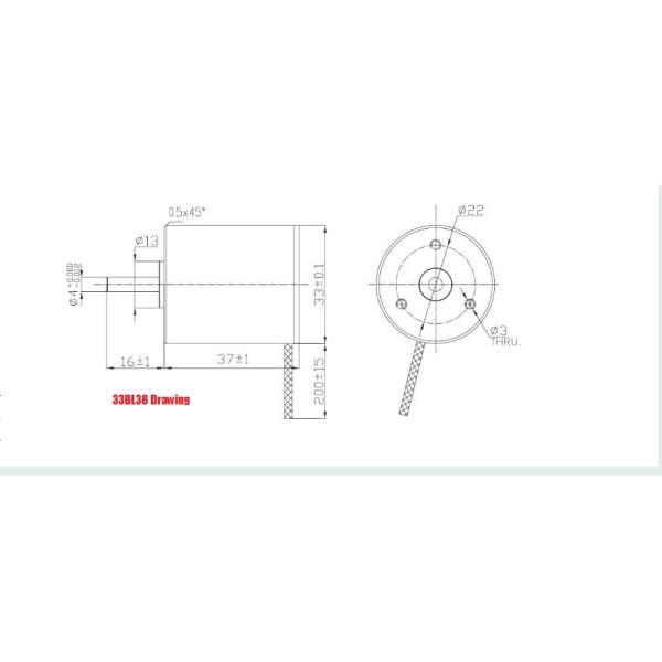 Мотор Dc Rpm мини переменной скорости 10000 33mm безщеточный с датчиком Hall