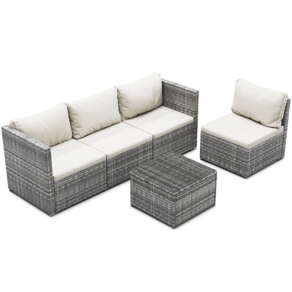 Furniture Wholesaler Outdoor Living Seating Sectional Poly Rattan Wicker Free Combination  Garden Sofa