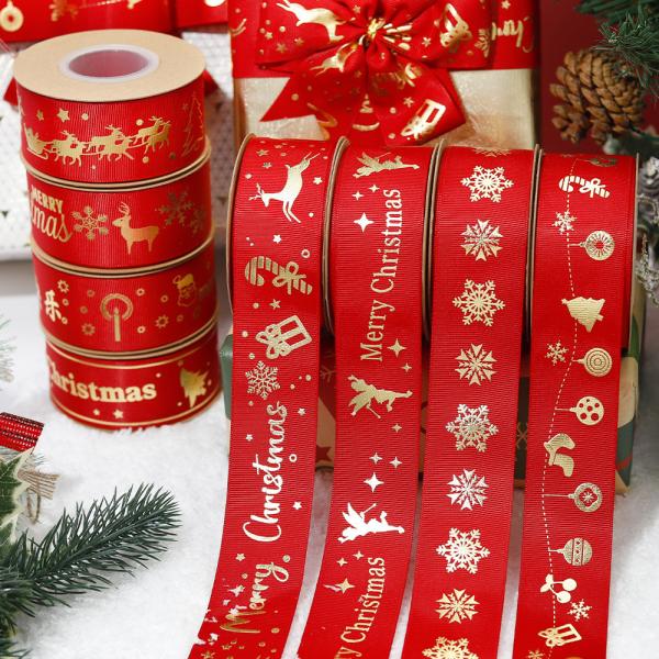 Cinturón de Navidad impreso en papel de oro Cinturón de Navidad personalizado rojo