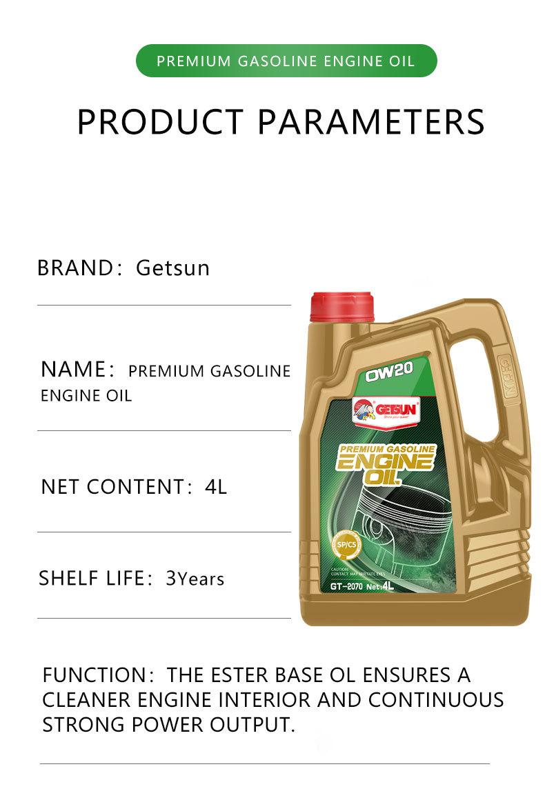 0W-20 Synthetic Oil Supplier Long Chain Additives for Peak Performance