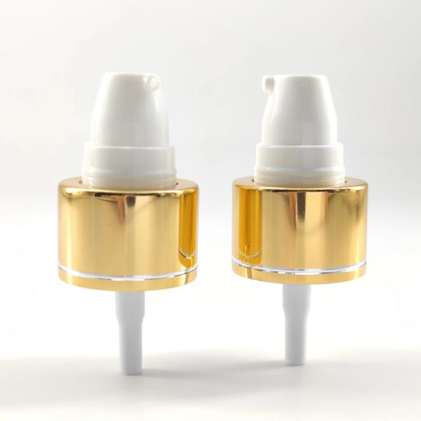 24mm 24/410 Golden Aluminum Collar Cream Pump For Serum Lotion Essential Oil