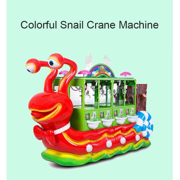 Coin Operated Colorful Snail Gift Machine 8 Players Toy Claw Machine For Kids