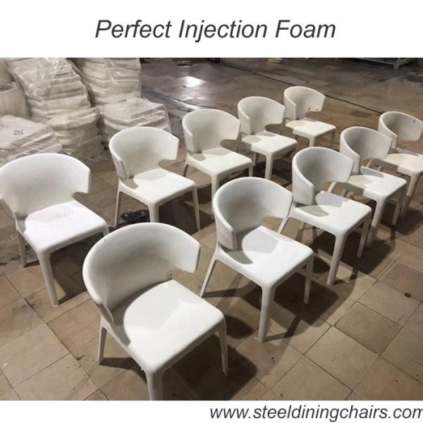 ISO9001 1.5MM 6KG Metal Dining Chairs With Upholstered Seats