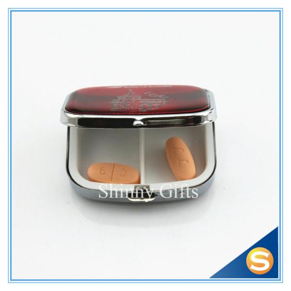 Zinc Alloy Custom Lockable metal pill box Traveling Promotional Gifts Square Shape