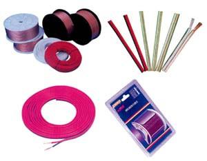 OFC Transparent Electric Wire Cable copper speaker wire Red stripe