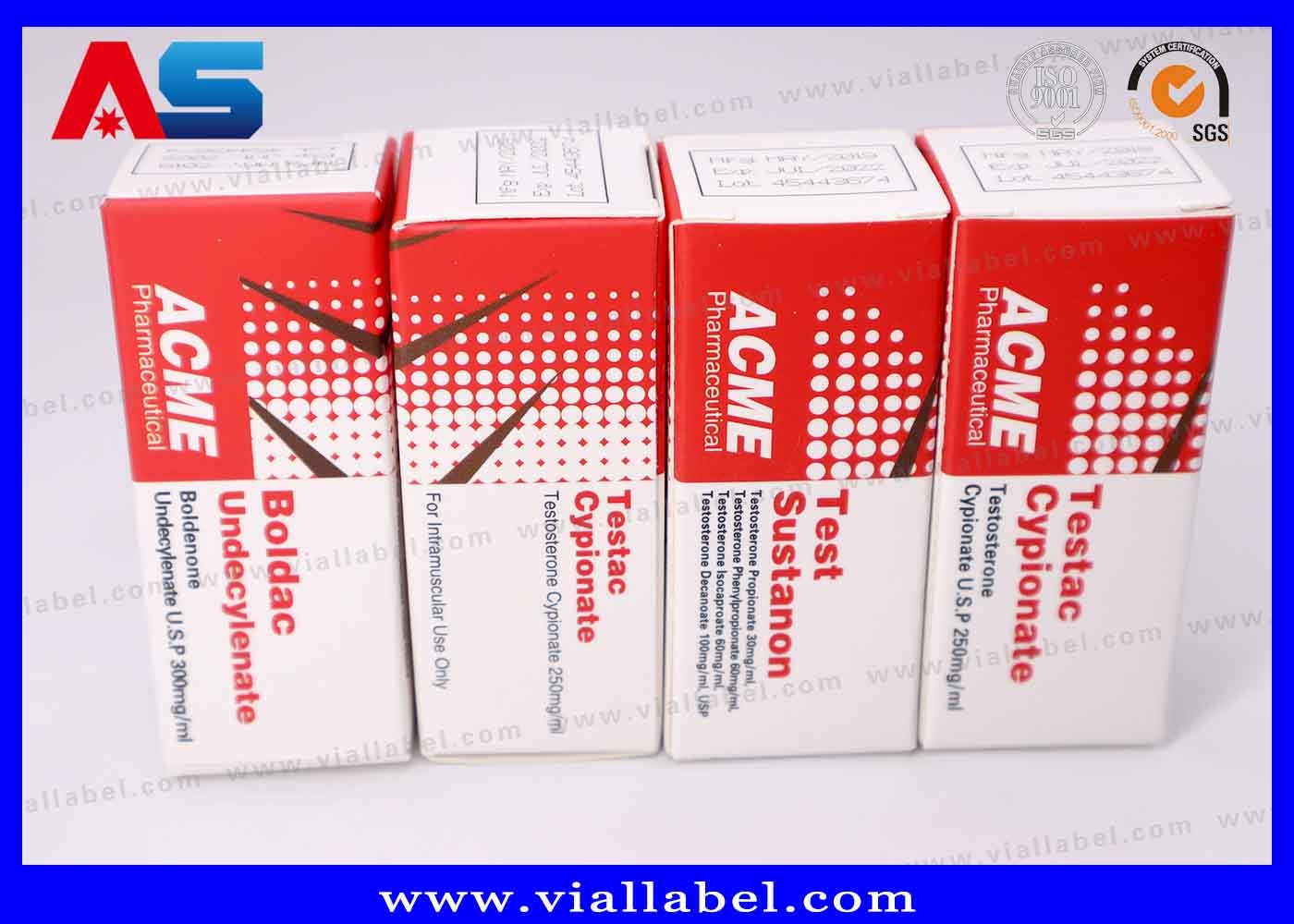RX 10ml Vial Labels Silver Foil Metallic Printing For Laboratory Injection Multiple-Dose Vial Boldenone Undecenoate