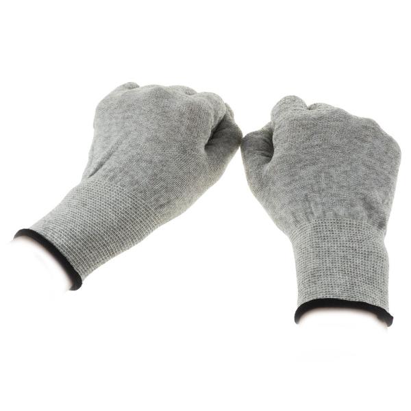 Grey Carbon Fibre 40D Silver Conductive  Gloves