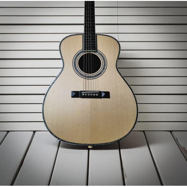 Custom Handmade OM-45 Model Acoustic Guitar with Nitro Finishing