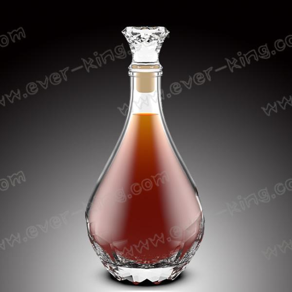 Теплостойкая ясная бутылка стекла рома 750ML с крышкой диаманта
