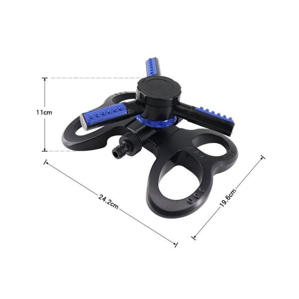Endurable 360 Degree Adjustable Automatic Rotating Garden Sprinkler 3 Arms Water Sprinkler Garden
