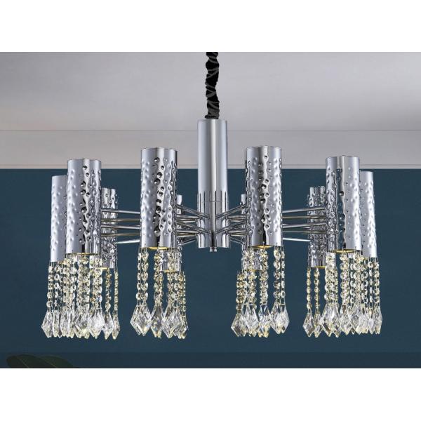 Stainless Steel Chrome Modern Crystal Ceiling Lights Adjustable 110V - 240V