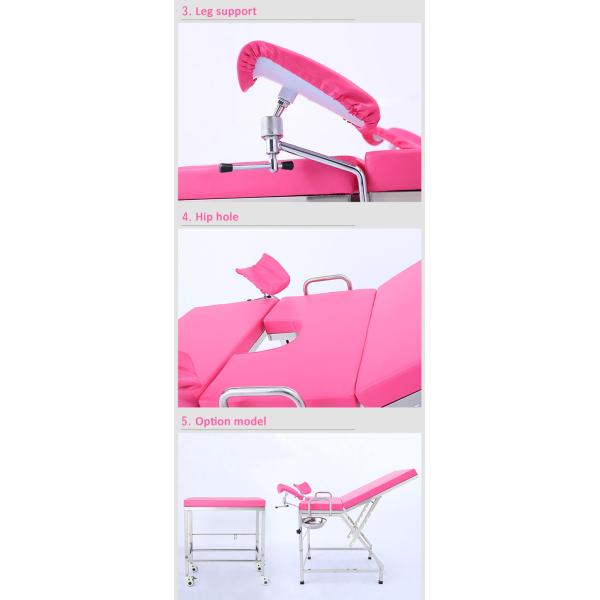 Таблицы медицинского обследования нержавеющей стали гинекологические, розовый портативный стул рассмотрения