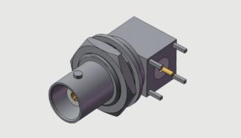 Commercial Grade Right Angle (RA ) BNC female (Jack, Socket) Bulkhead Coaxial female connector up to 4 GHz for 4 leg through hole soldering