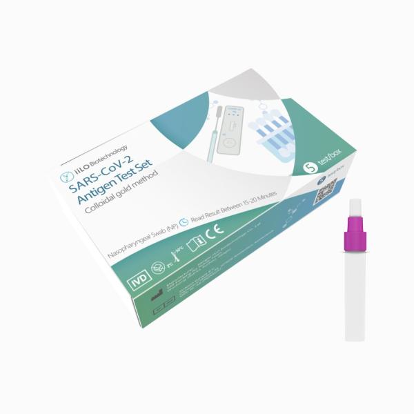 Fast Reaction Rapid 70mm Antigen Test Kit Nasal Nasopharyngeal Swab 5 Piece