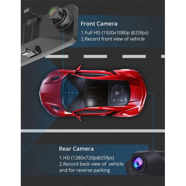 ADAS 12-дюймовый автомобильный видеорегистратор Wdr Full Hd 1080p камера видеокамера WIFI Android 8.1 потоковое видео
