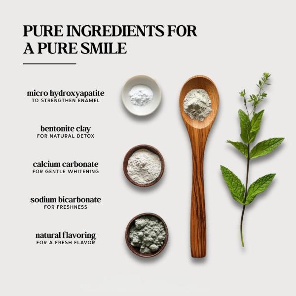 2 Oz Hydroxyapatite Remineralizing Powder For Teeth Fluoride Free Peppermint Flavor