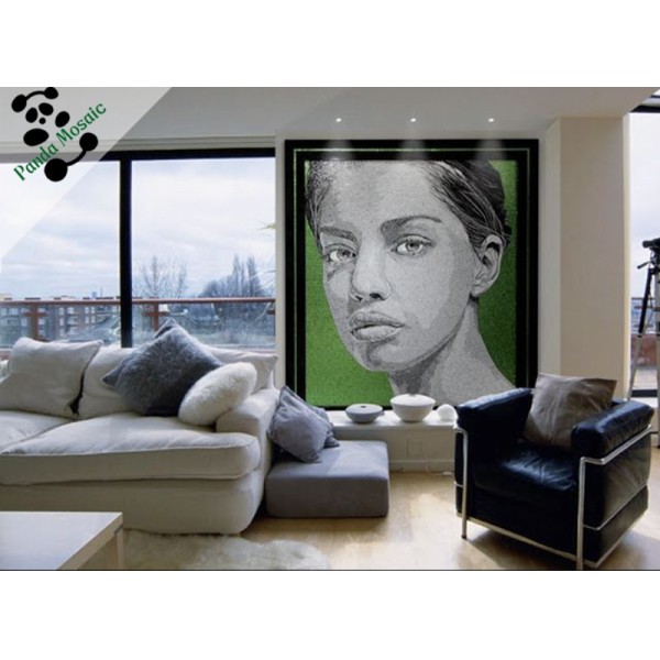 Sexy Lady Mosaic Art Glass Painting Mosaic Custom Wall Mural Mosaic Tile