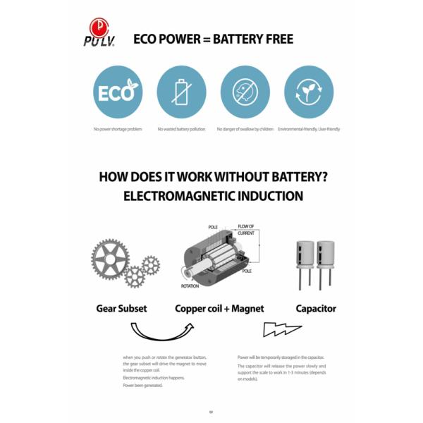 Eco Power Battery Free Auto Power Generated Weight Scale Black Color