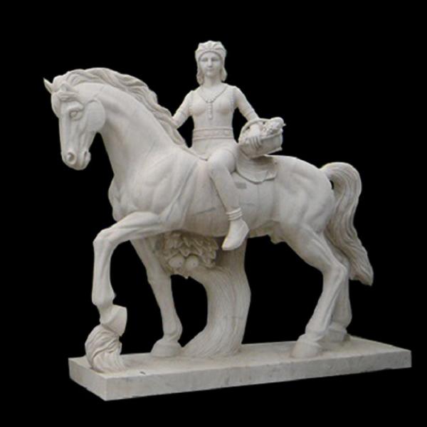 Stone carving figure sculpture white marble girl statue riding horse statue,stone carving supplier