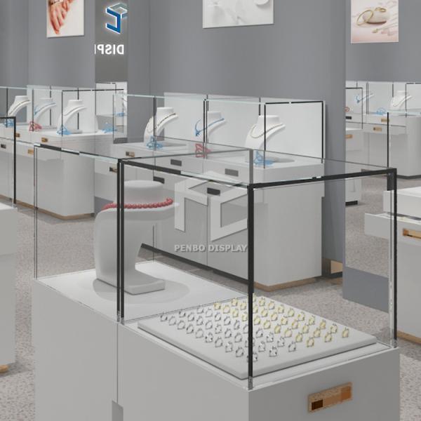 400mm Long Retail Glass Jewelry Shop Furniture 201 304 Stainless Steel