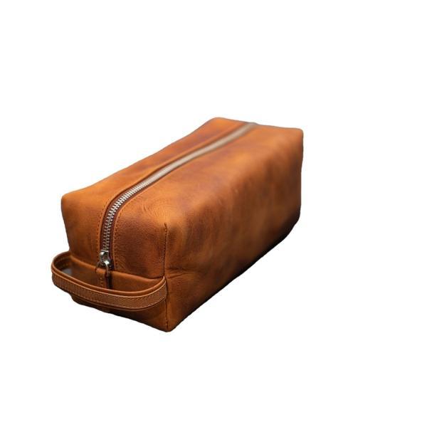 Toiletry Bag, PU Bag Factory Supply Toiletry Bag Travel Large Capacity Cosmetic Bag Men'S Hand-Held Genuine Leather Retro DOPP KIT