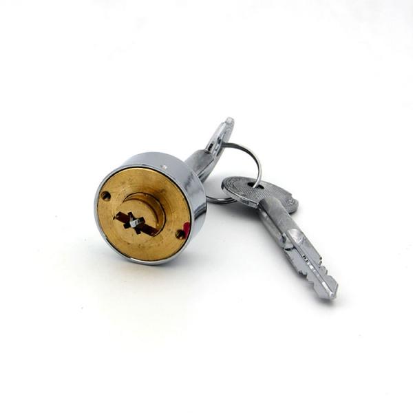 Brass Cylinder Cross Key Lock Novel Design Silver Color D29mm * L14.2mm