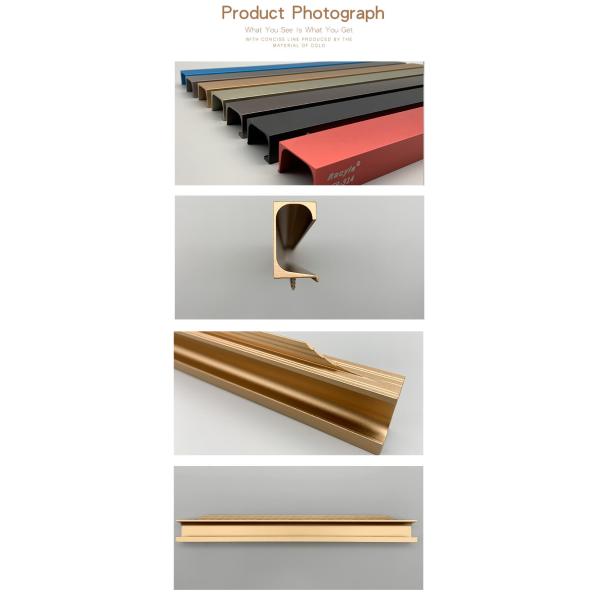 SGS Kitchen G Aluminum Profile Zinc Alloy Gold Cabinet Handle