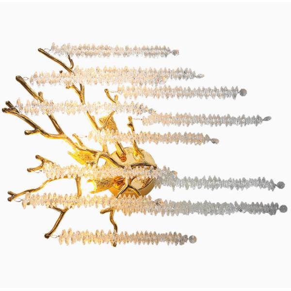 Post-modern light luxury personality villa model room living room dining room bedroom lamp creative tassel branch crystal chandelier