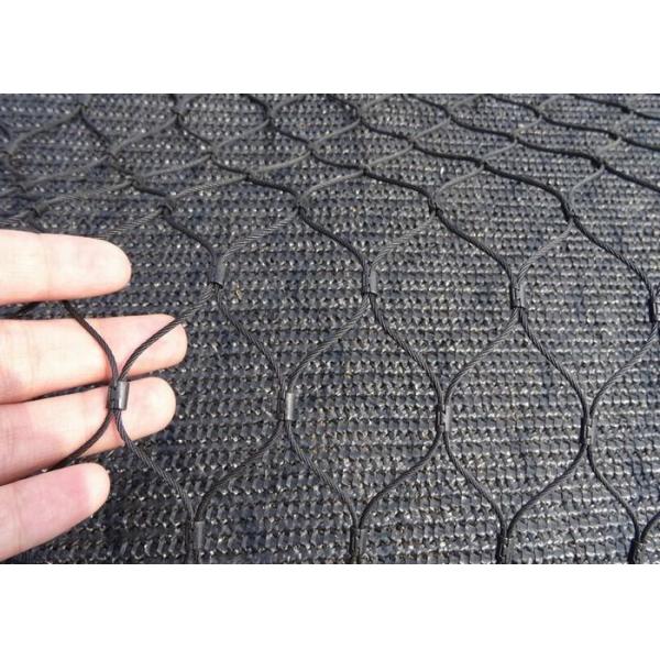 2.4mm Black Oxide Wire Rope Mesh , Ferrule Type Stainless Steel Aviary Mesh