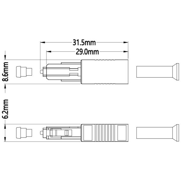 Мужской женский тип амортизаторы штепсельной вилки ST SC FC LC амортизаторов