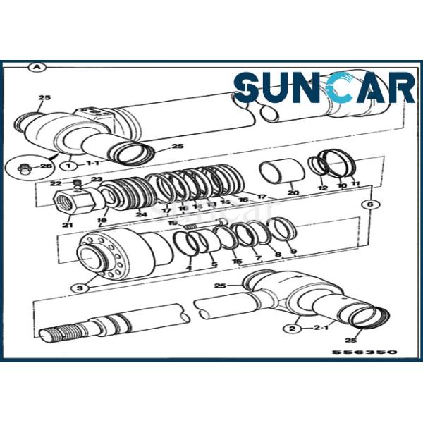 331/39036 Boom Ram Seal Kit 125 Bore 85 Rod JS220 Cylinder Replacement Kit For Crawler Excavator