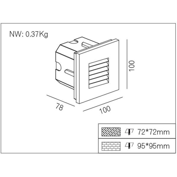 COB CITIZEN 3w Led Step Corner Light AC100 - 265v Waterproof
