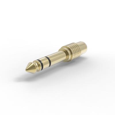 Metal Headphone 6.35 Mm Jack Plug Waterproof Through Hole Mounting