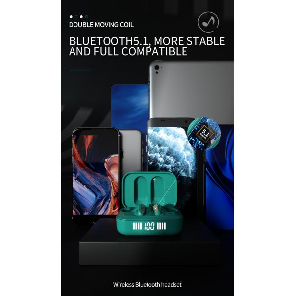 Наушник спорта FCC 40mAh TWS водоустойчивый привел дисплей BT V5.0