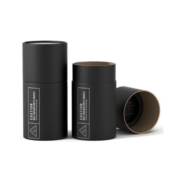 Boîte tube en papier pour rouge à lèvres scellé de taille personnalisée, luxe, imprimée, kraft, noire, emballage cosmétique en papier