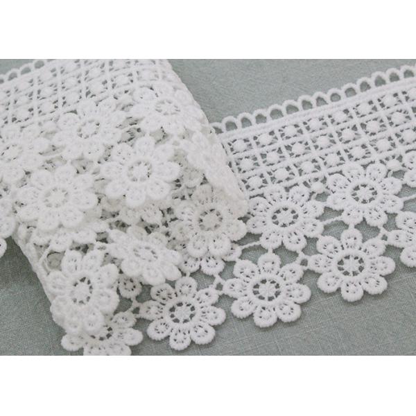 Water Soluble Daisy Venice Guipure Lace Trim , Embellishment Wedding Lace Border