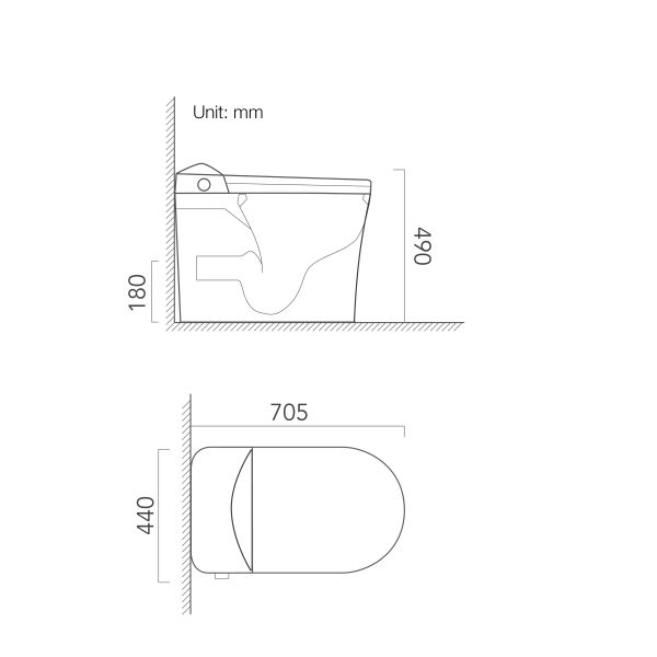 Automatic Flip Modern Smart Toilet User Friendly Tornado Toilet Orin ORTS620