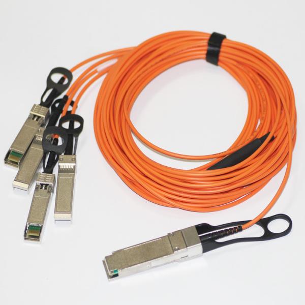 MMF Active Optical Fan Out Cable 40G QSFP+ To 4 SFP+ AOC OM2 OD 3.0mm