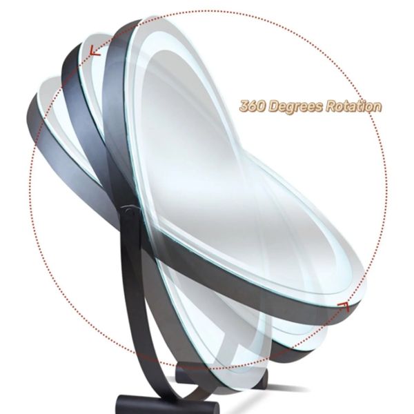 Makeup Mirror with 10X Magnification and Smart Touch Dimmable 3 Modes 360° Rotation White Vanity Mirror with Lights (WH-MR-72)