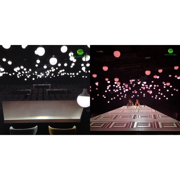 Exhibition Ceiling 120mm Hanging Pixel-controlled DMX RGB Pixel Light Bulb